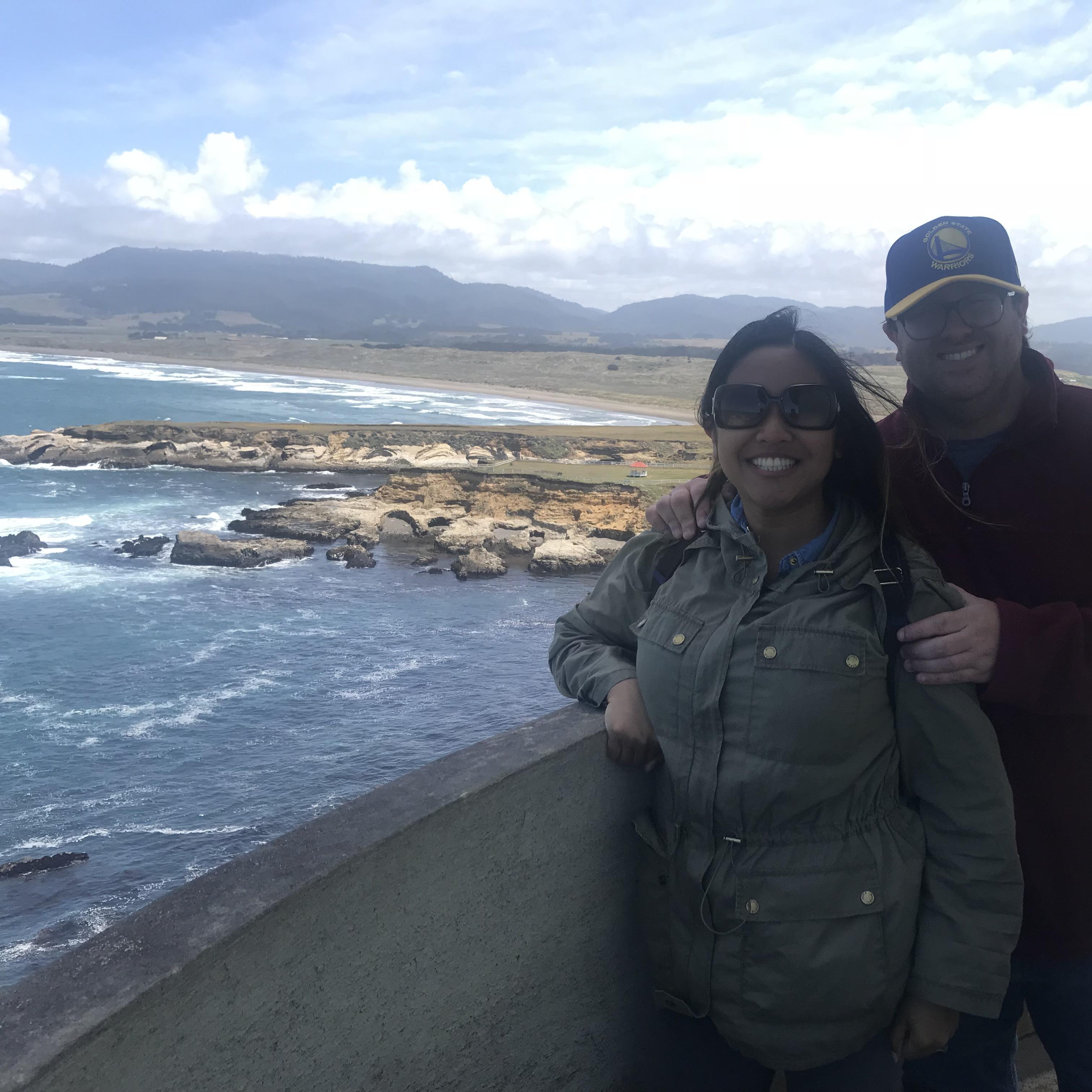 View from the top of the Point Arena light house in Mendocino, CA where the end of Need for Speed takes place