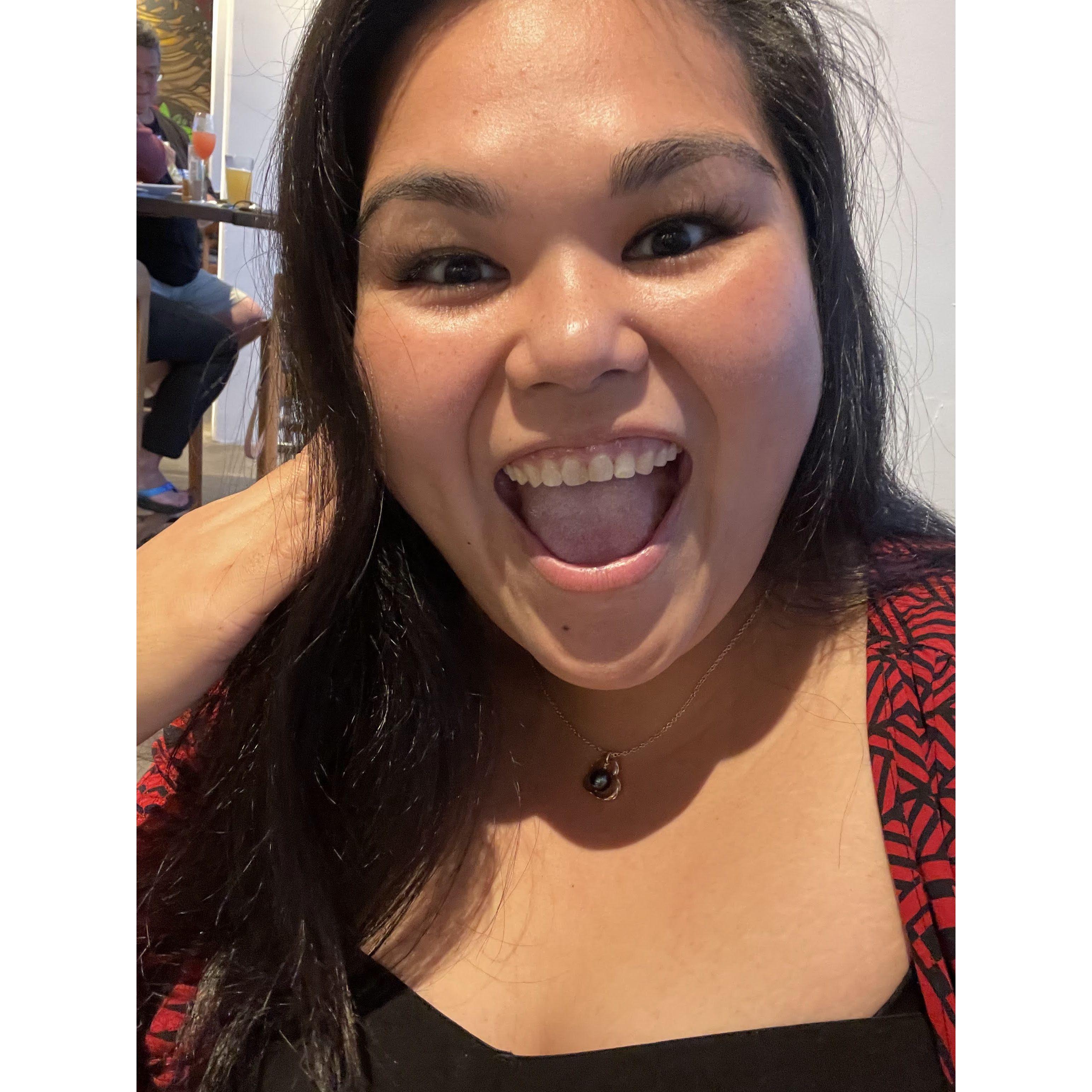 Daniel gave Mel this necklace and she asked, "are you asking me to be your girlfriend?"

This is the photo she sent to her friends.