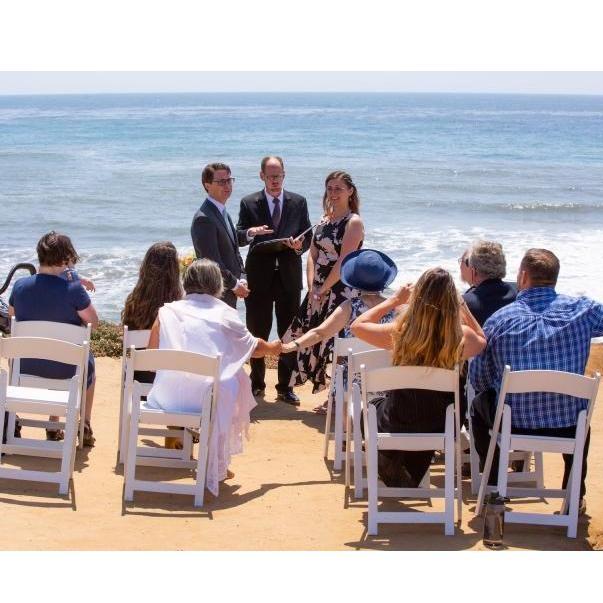 Asking those attending to vow to support us as a big, happy family.