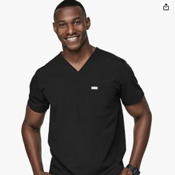 FIGS Leon Scrub Top for Men – 3 Pockets, Tailored Fit, Modern V-Neck, 4-Way Stretch, Moisture-Wicking
