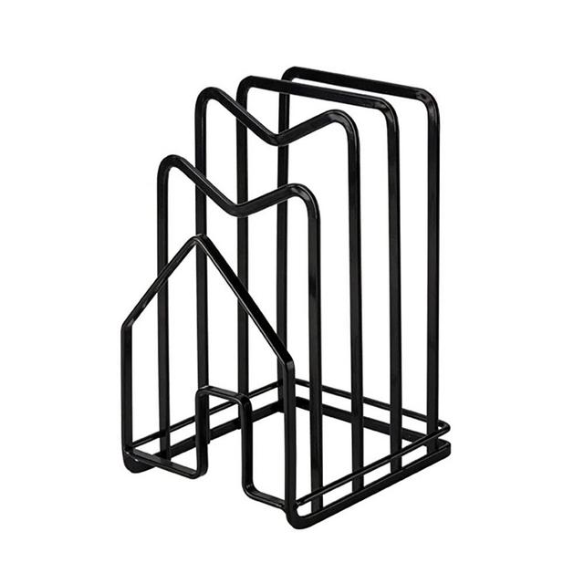 Cutting Board Rack, Chopping Board Organizer Stand Holder Rack, Dishes Plates Pot Pan Lids Rack Organizer for Kitchen Cabinet Countertop (black)