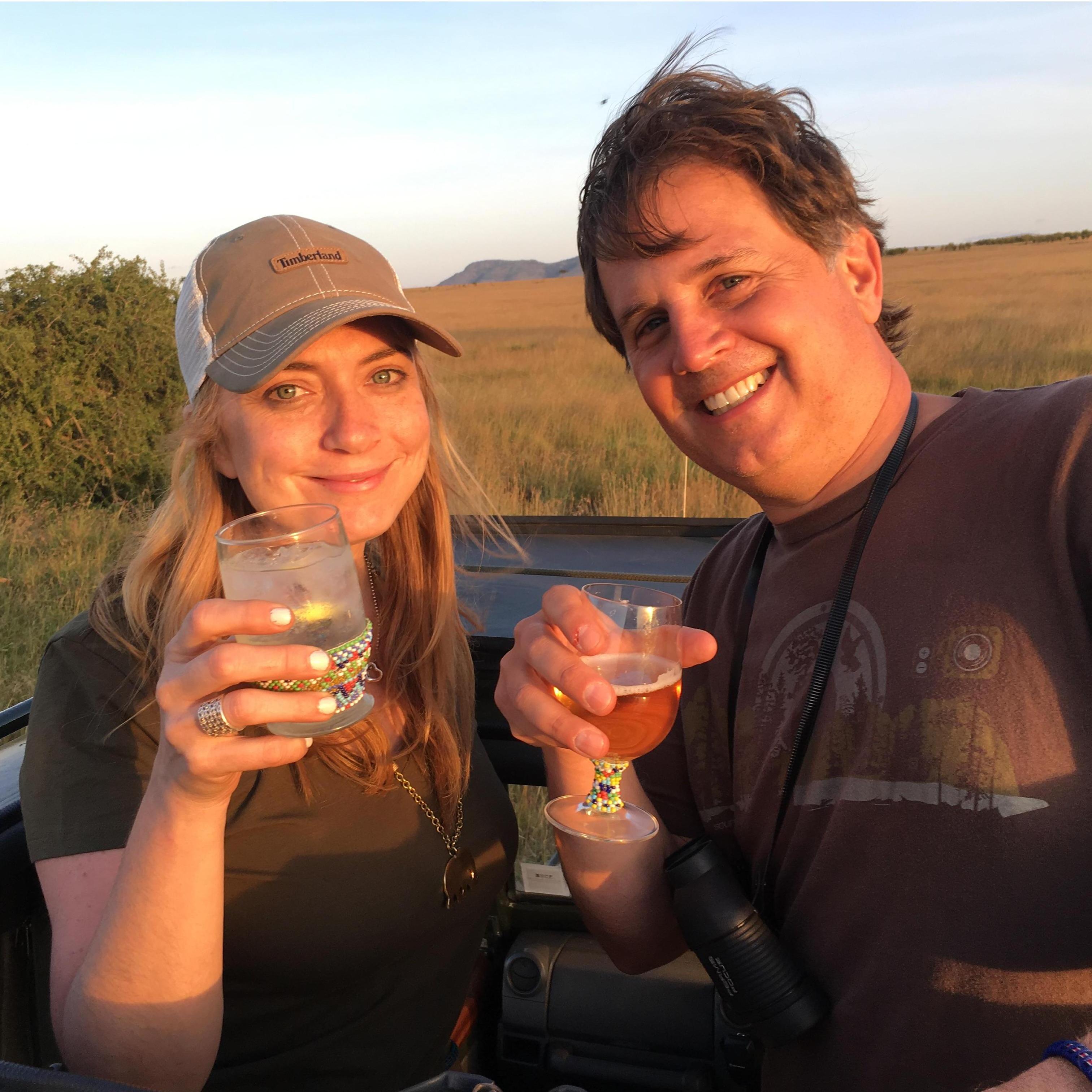 Enjoying Sun Downers in the Masai Mara, Kenya