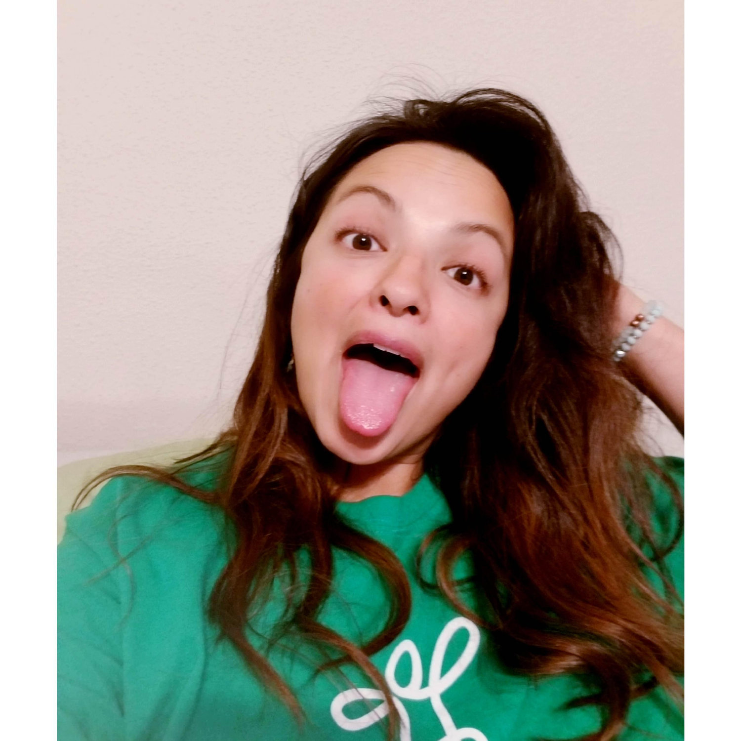 Anytime he asked what I was doing, selfie 'silly face'