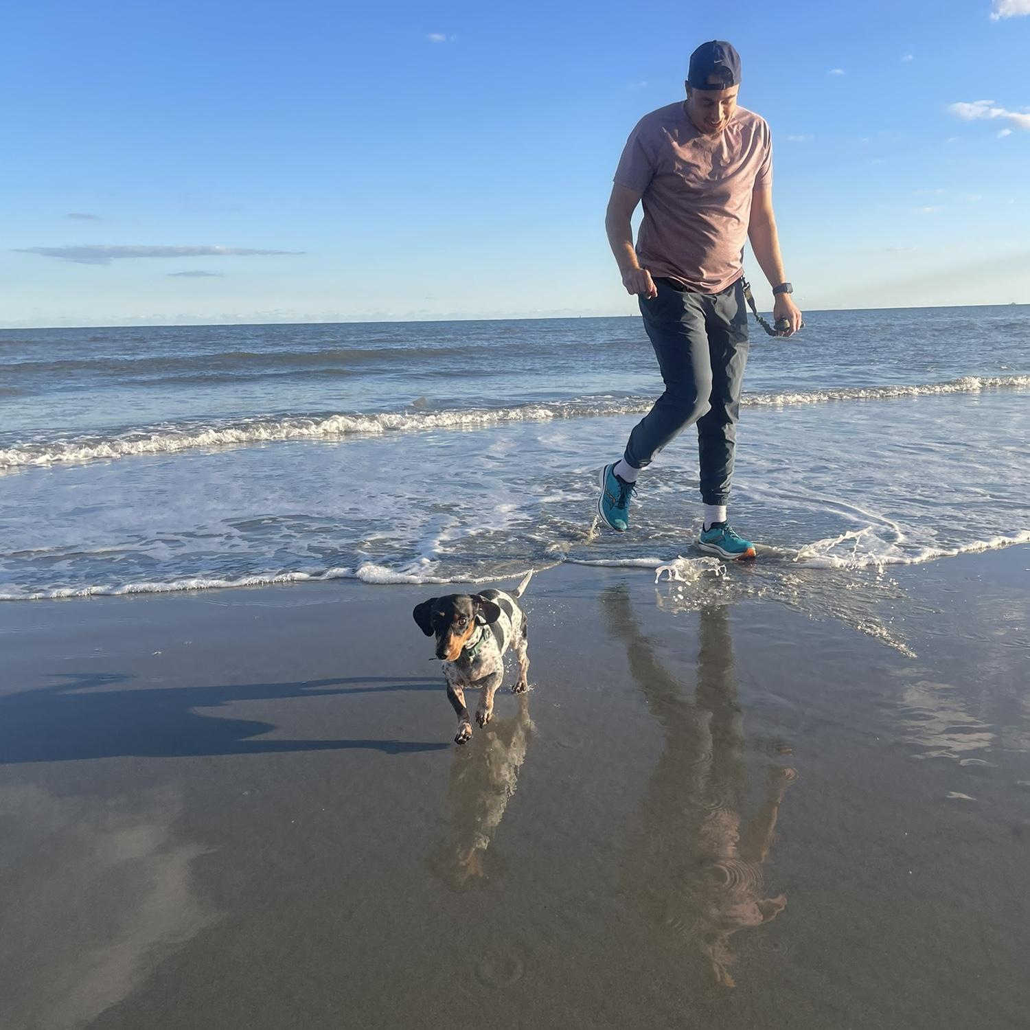 First day in Charleston, the last stop on our travel nursing journey! Rocky LOVES the beach!!
