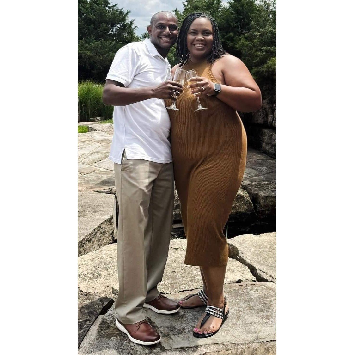 A toast to our engagement. July 20, 2024 the day Major asked Tiffini to become his wife.