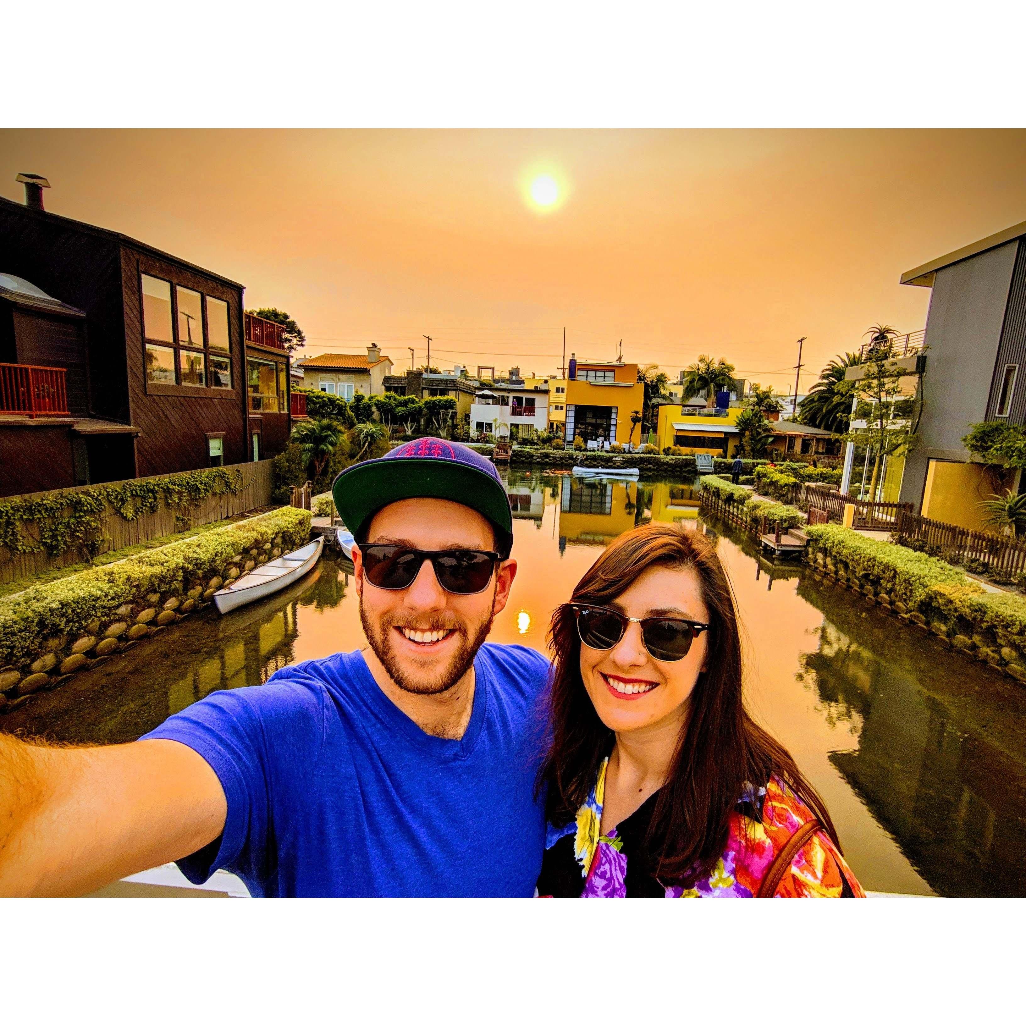Visiting the Venice canals in Los Angeles