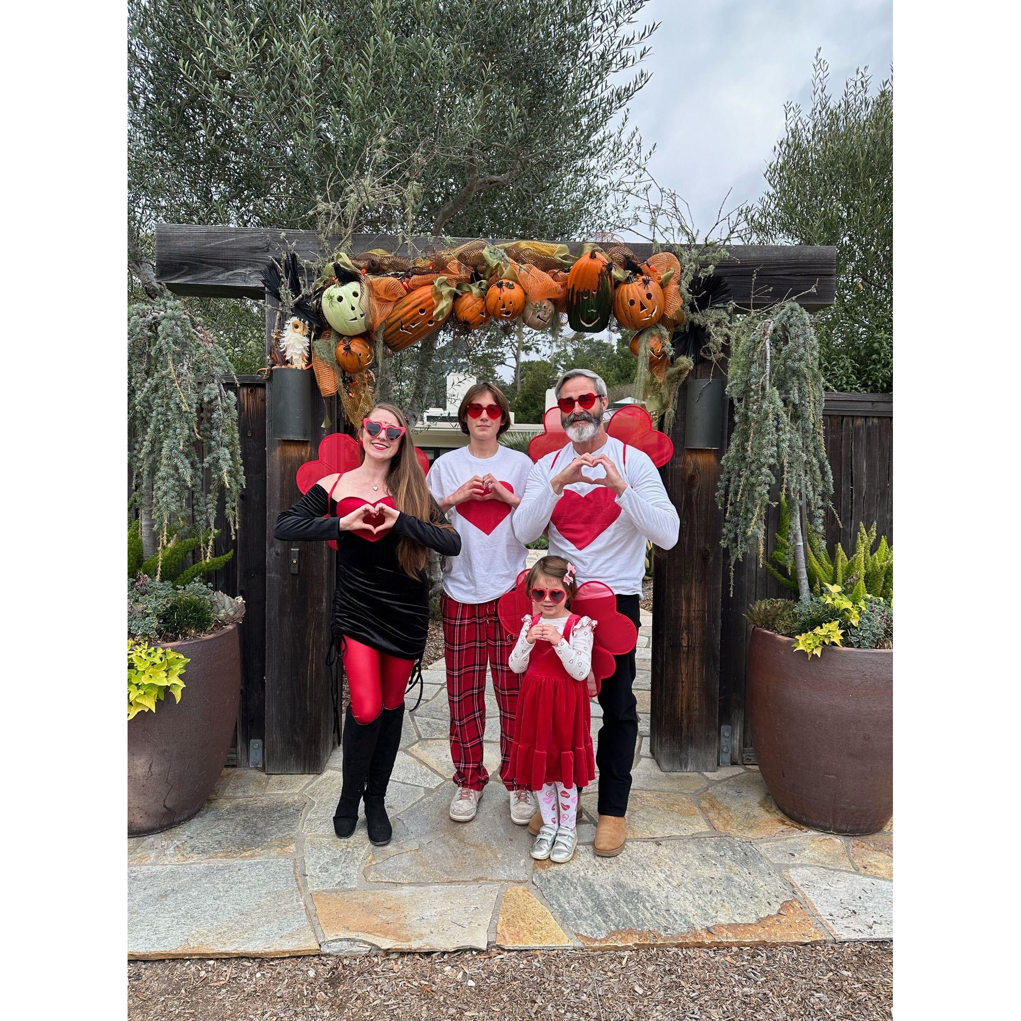 At Lillian's request, we went as a family of hearts for Halloween in 2022