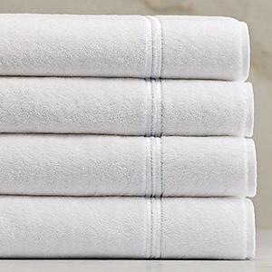 Hotel Satin Stitch Turkish Cotton Bath Towel - White