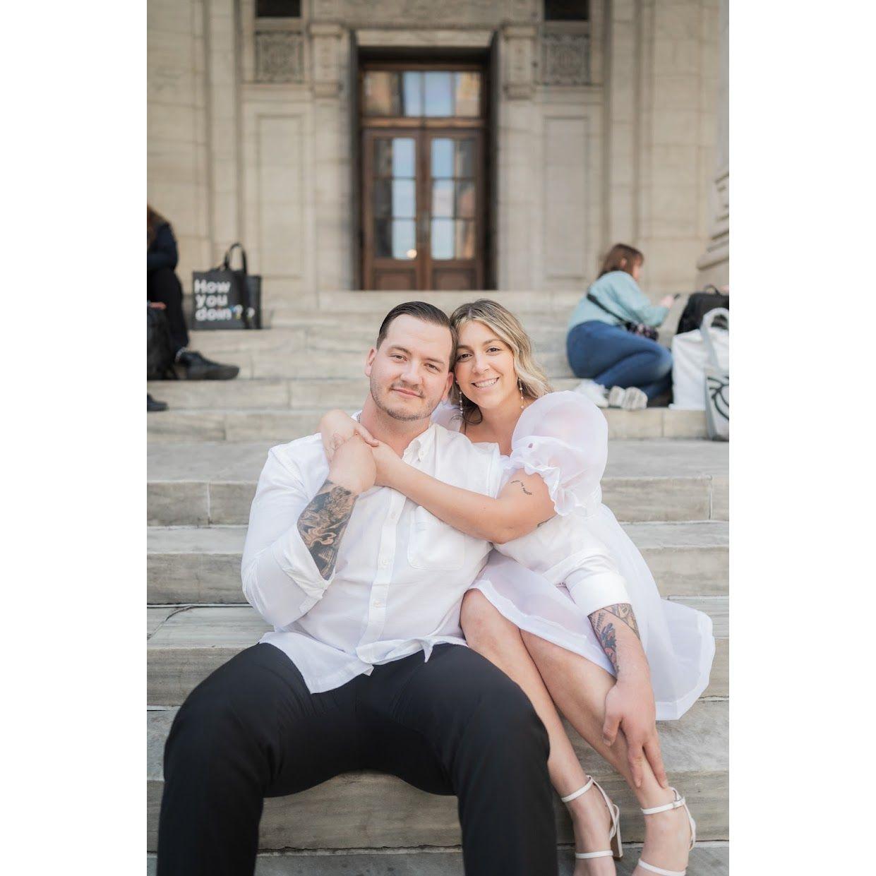 Engagement pictures at NY Public Library