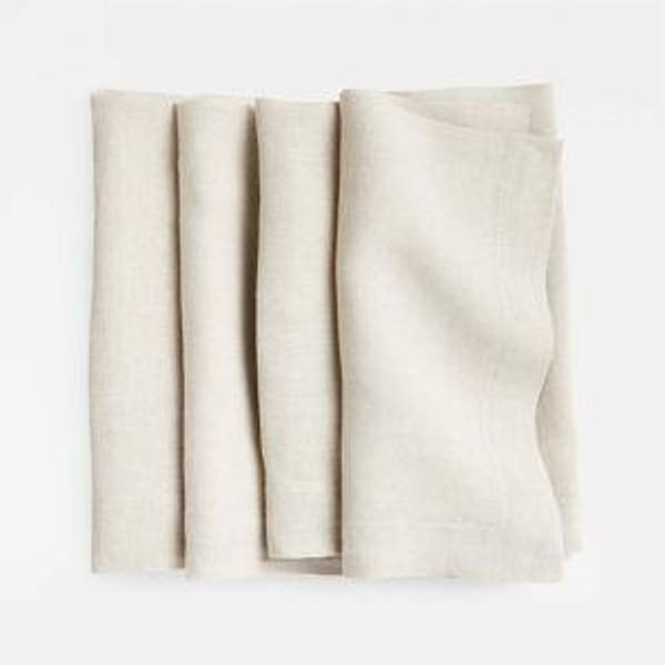 Linen Napkin in Warm Natural, Set of 4