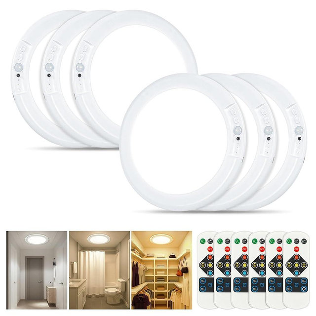 Rodalims Rechargeable Ceiling Light, No Wiring Battery Operated Ceiling Lights with Remote, Motion Sensor Dimmable Timing Motion Activated Overhead Shower Light for Bathroom Pantry Hallway Porch (6)