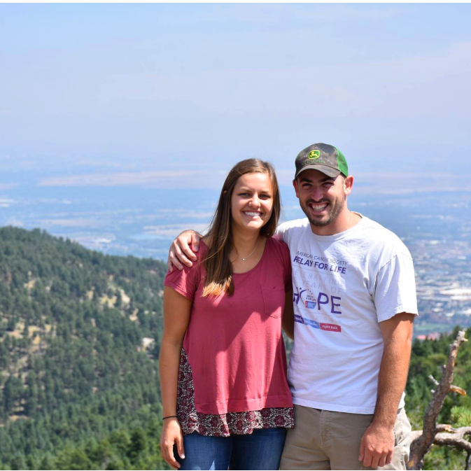 On top of a mountain in our road trip destination - Boulder, Colorado.
