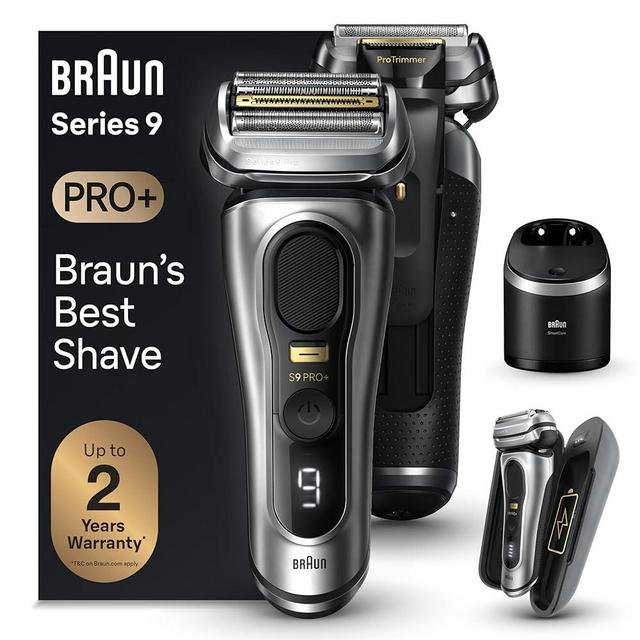 Braun Series 9 PRO+ Men's Electric Razor with 5 Shave Elements, Precision Trimmer, SmartCare Center, PowerCase, Wet & Dry, 60min Battery