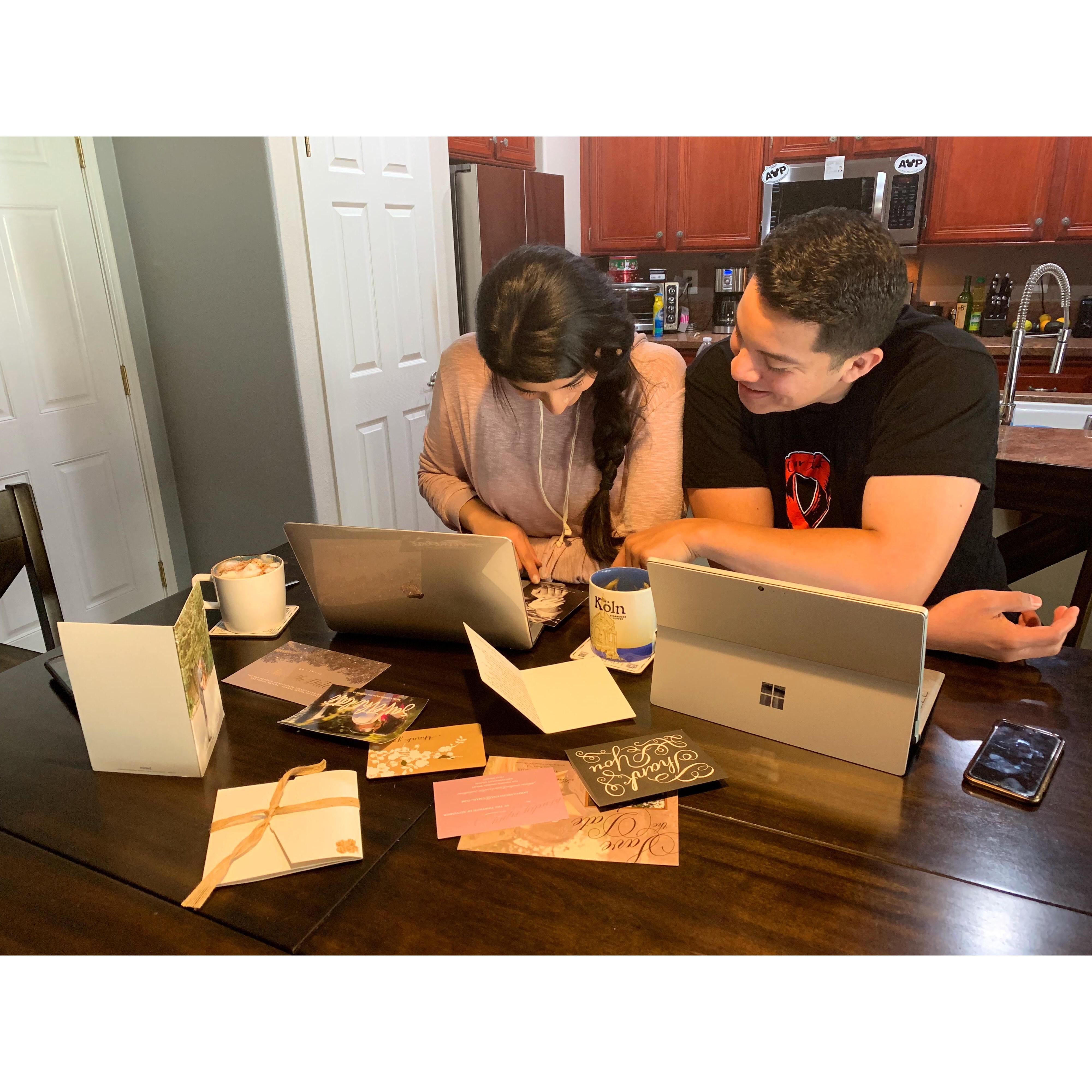 Looking at some of our options for Save the Date invitations!