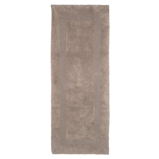 Hastings Home Long Reversible Cotton Bath Mat – Taupe