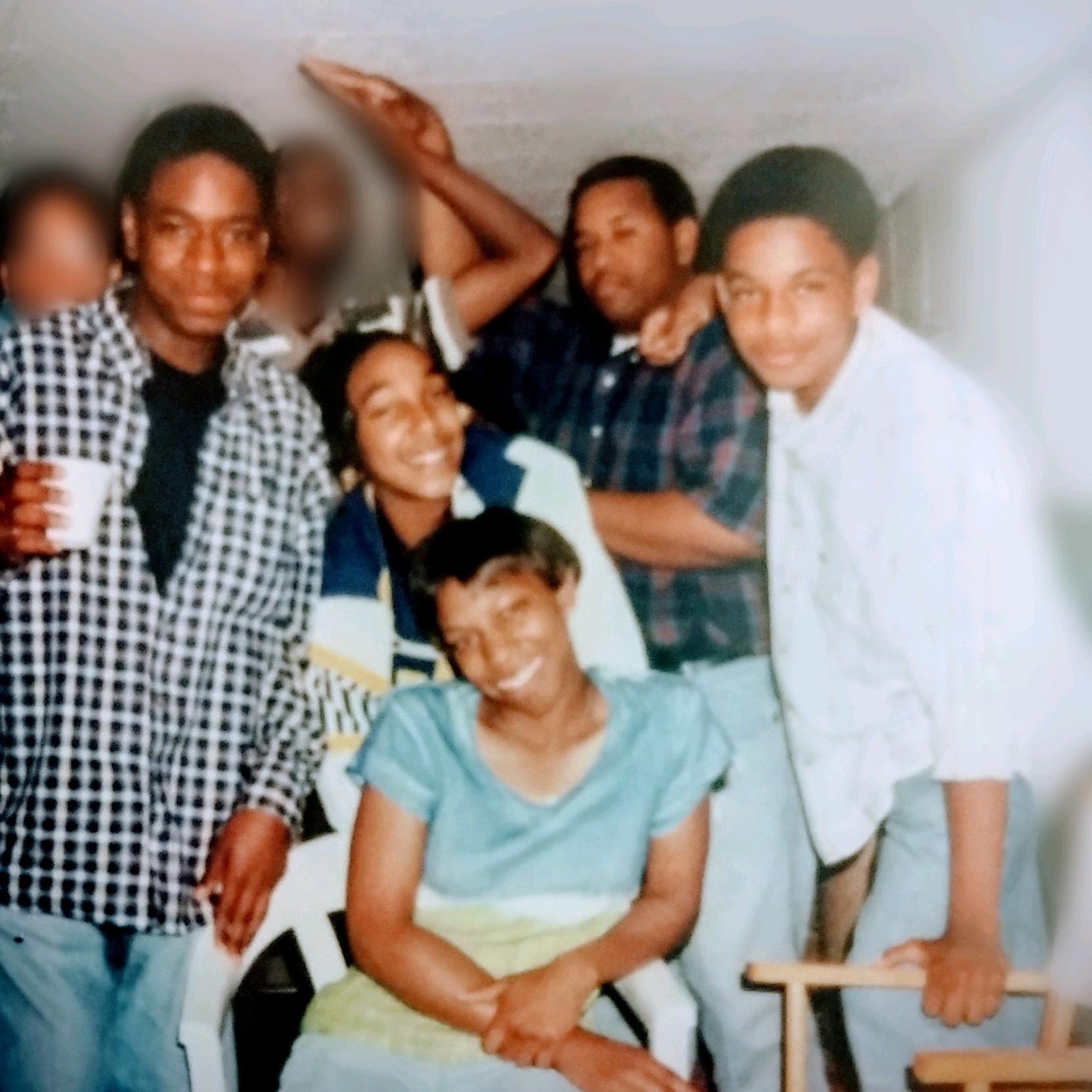 "When We Were Young..."
Who knew two brothers would marry two sisters? 

{*Lisa standing in the middle* *Charles far right* *Lisa's sister Capre sitting* *Charles Brother Christian (and Capre's now husband) standing back right* *Charles' brother Joshua standing far left* ]