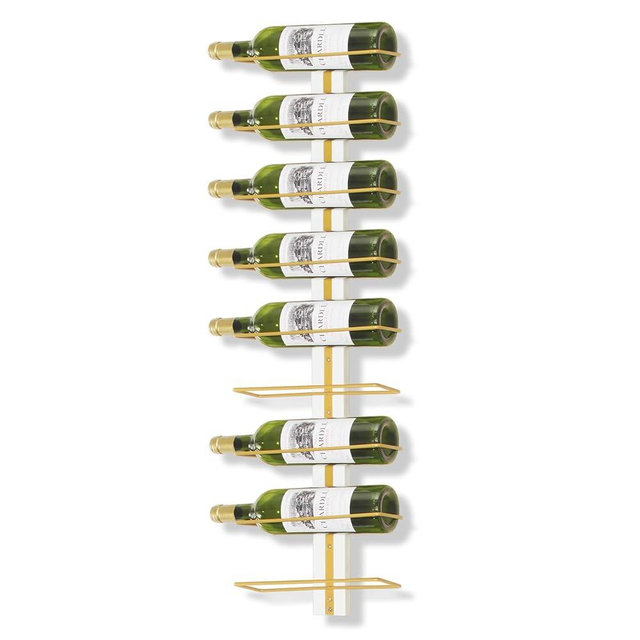 Wine Rack Wall Mounted for Wine Bottles, Wall Wine Rack Wood Wine Racks for Wall, Wine Holder Wall Mounted Wine Bottle Racks for Kitchen, Dining Room, Bar (9 Bottles Gold Set)