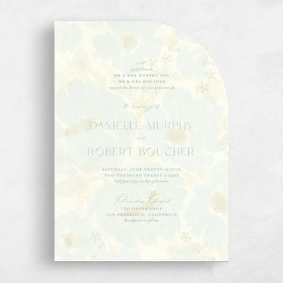 Blue Half arch Wedding Invitation - Elidure Portrait