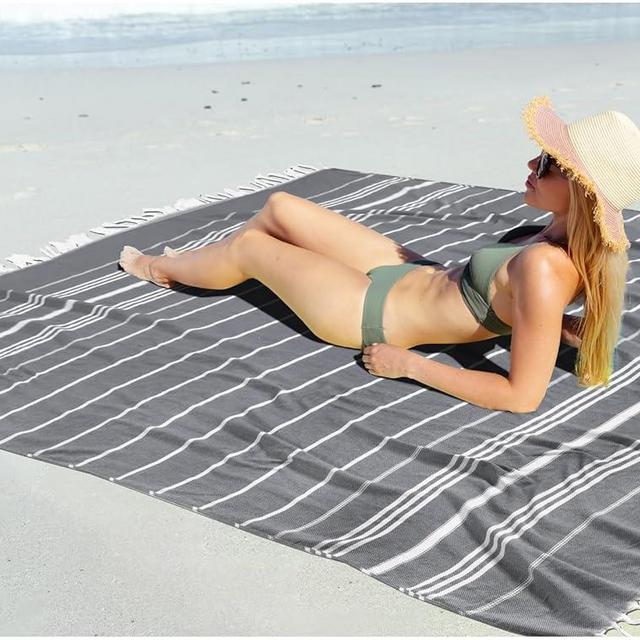 Oversized Turkish Beach Towel Blanket XXL Cotton Sandproof Towels Boho Woven Extra Large Big Sand Free Giant Throw Thick Blankets Huge Quilt XL Picnic Camping Necessities Cloud For Adult Gifts
