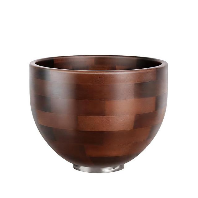 Elnilata Premium Wood Mixing Bowl, Compatible with 4.5 & 5 QT KitchenAid Tilt-Head Stand Mixer. Natural True Wooden Bowls, Kitchenaid Mixer Bowl with Stainless Steel Locking Base.4.5-5 Qt