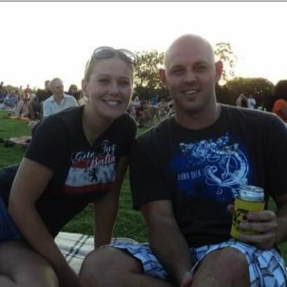 Our first picture together!! Blues on the Green