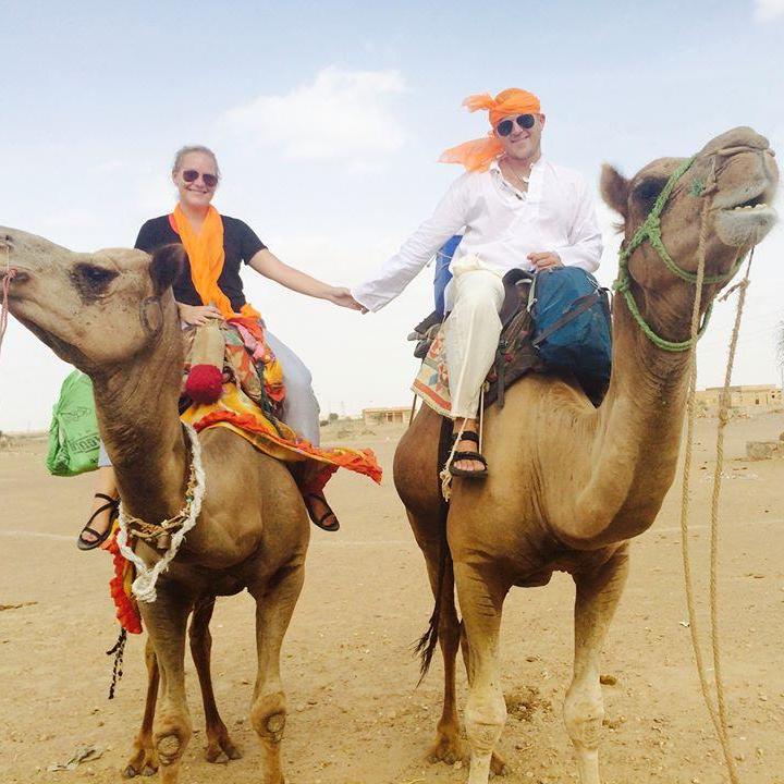 Camel safari in the Thar Desert, Rajasthan, India.