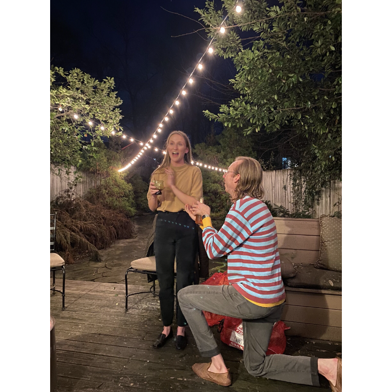 "Early 2023" turned out to be the first day of 2023! Our engagement party -- we told the story so big that JM got back down on one knee.