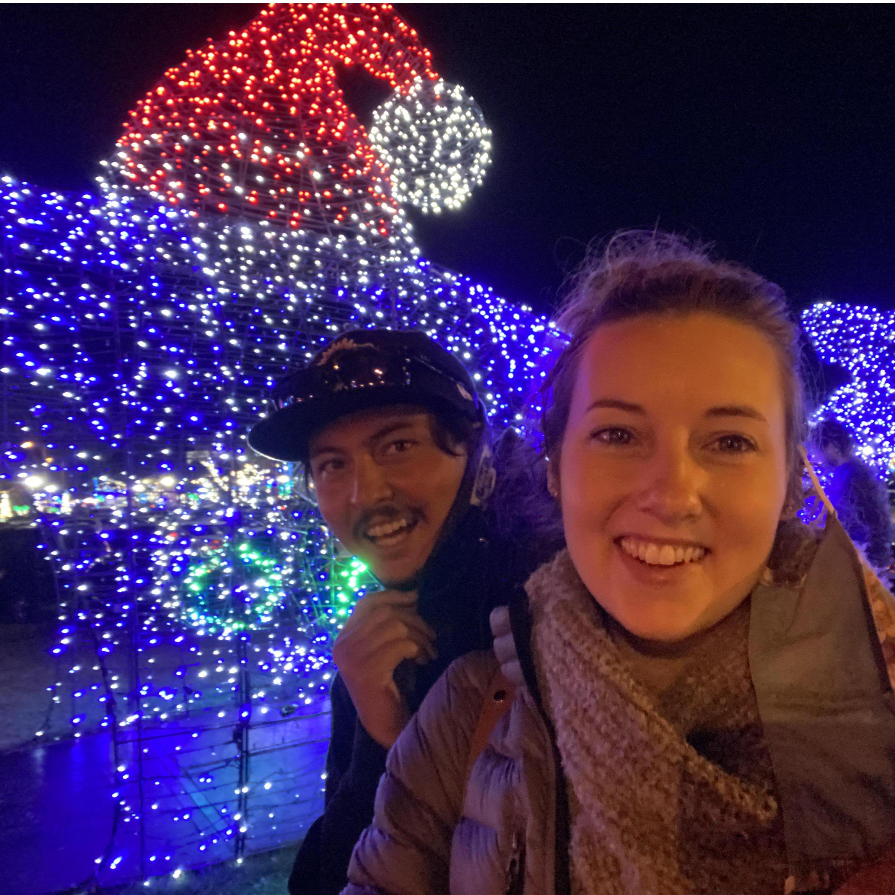 Christmas lights at Dana Pointe