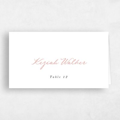 Dusty Peach, Orange Wedding Place Card - Elspeth
