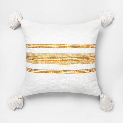 Slub Stripe Copper Throw Pillow Yellow / Sour Cream - Hearth & Hand™ with Magnolia