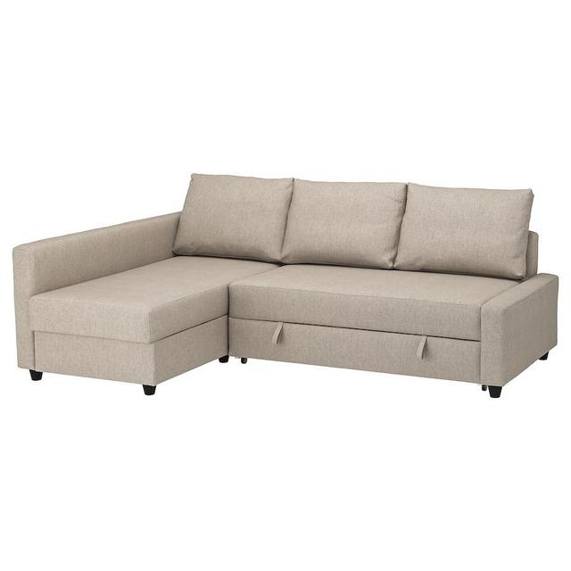 FRIHETEN Sleeper sectional,3 seat w/storage, Hyllie beige