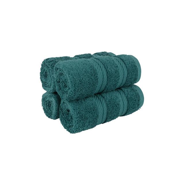 American Soft Linen 4 Pack Washcloth Set, 100% Cotton Washcloth Hand Face Towels for Bathroom and Kitchen, Colonial Blue