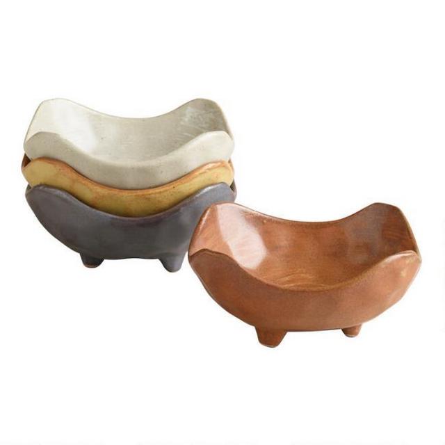 Square Fuji Footed Dishes Set Of 4