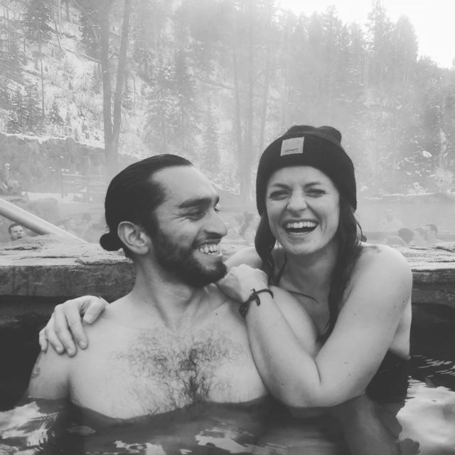 Adventuring brought us to a natural hot springs in the forest!