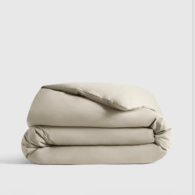 Organic Crisp Percale Duvet Cover - King/Cal King Toffee Color