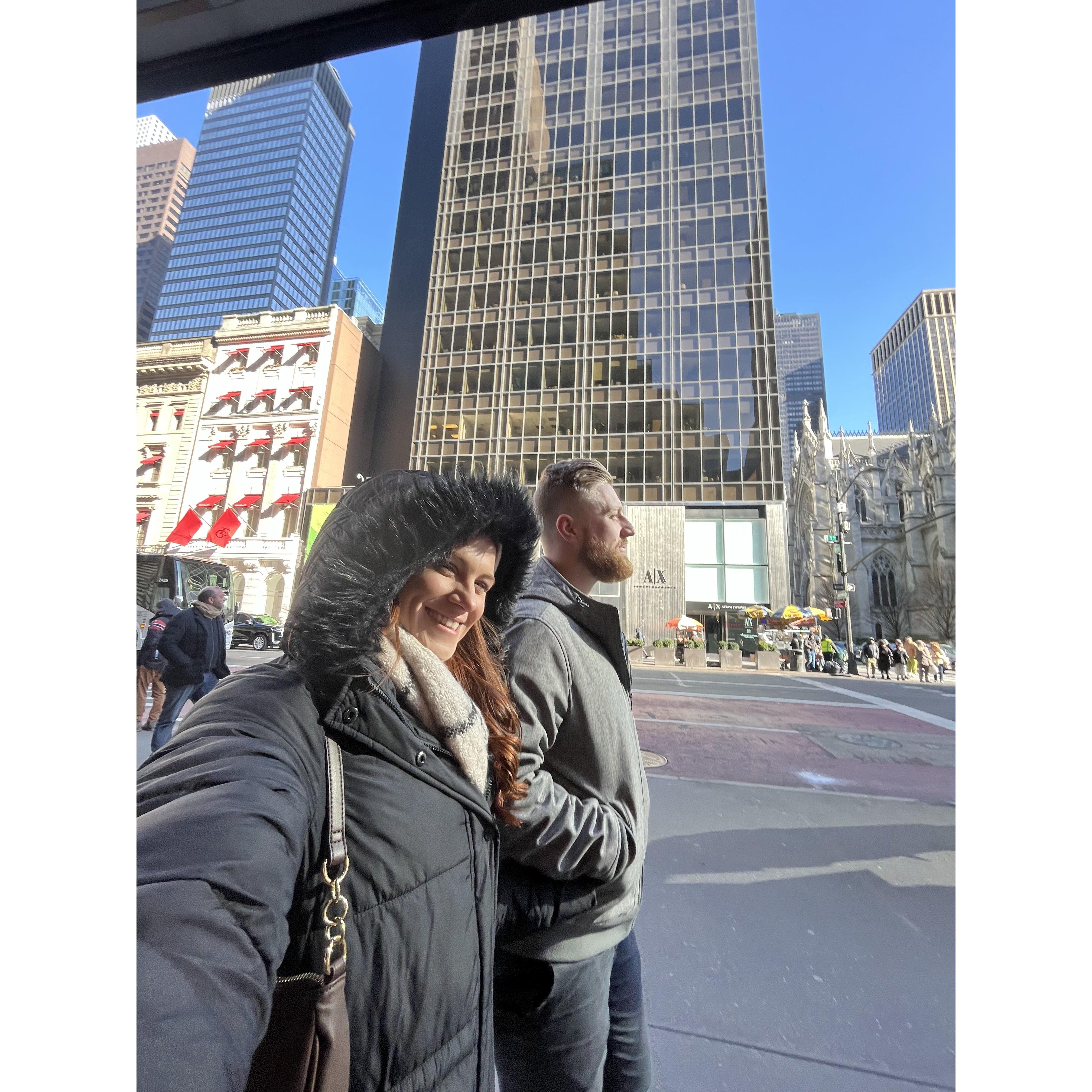 Freezing in NYC, Leticia's idea of course!