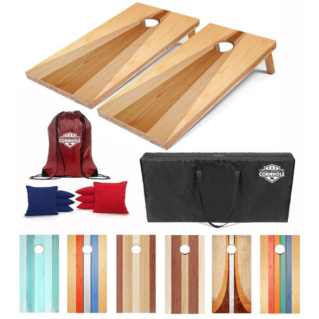 World Series of Cornhole Regulation Size Cornhole Boards - Lightweight & Durable All-Wood Construction | Backyard Bean Bag Toss Set | Outdoor Game for Tailgates & BBQs