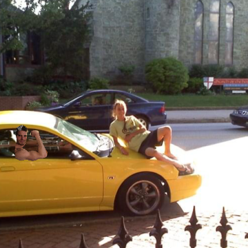 Our only pic from WCU together: Bobby's Mustang circa 2010?