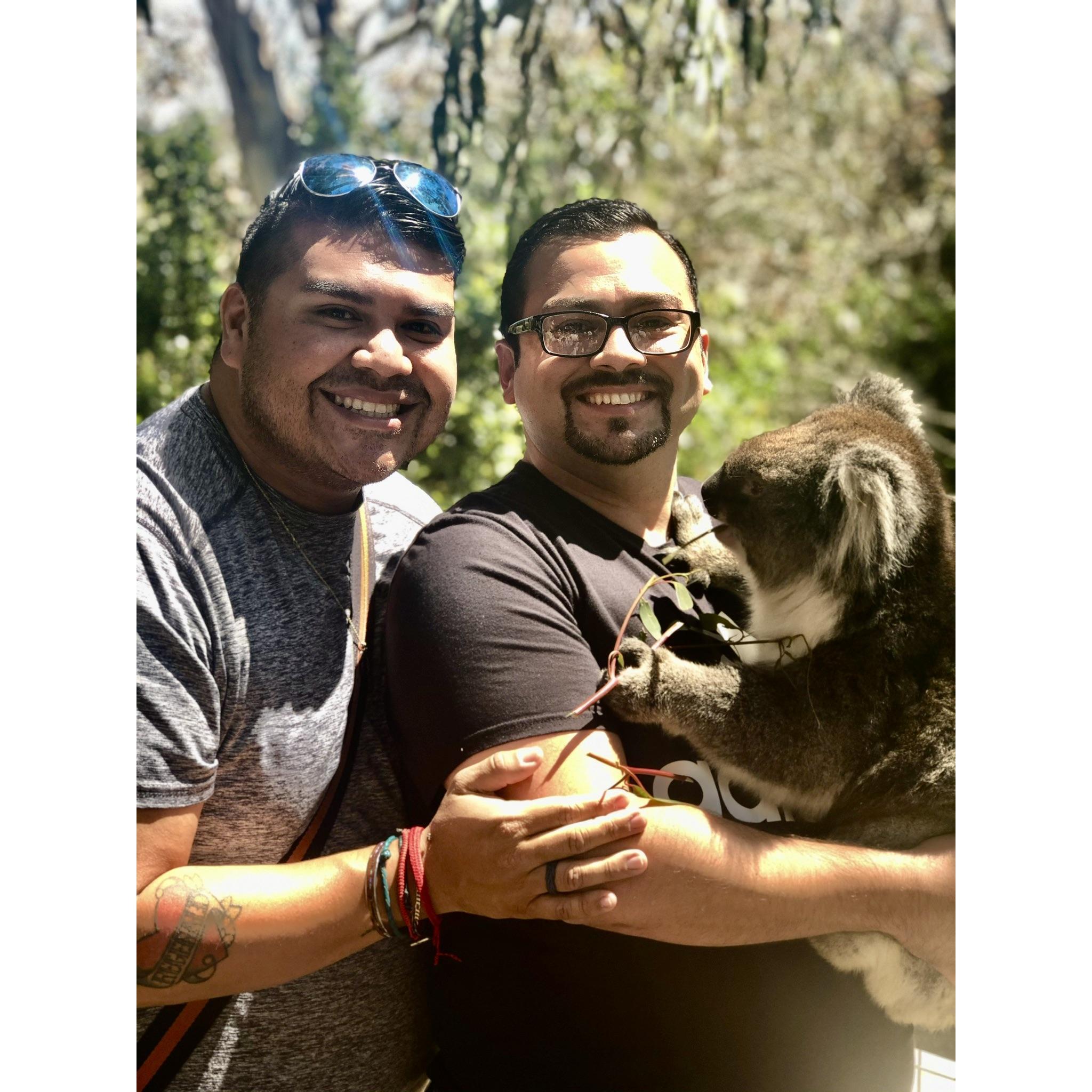 Us feeding "Lucy" the Koala in Australia