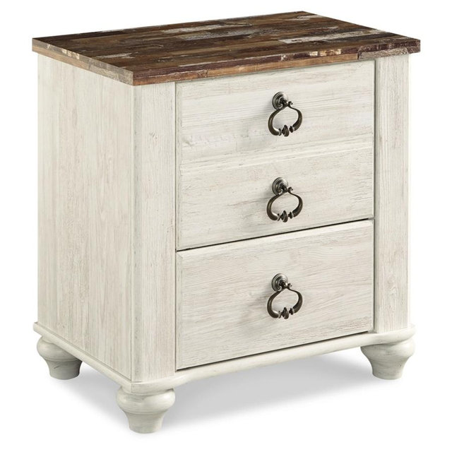Willowton 24" 2 Drawer Charging Nightstand