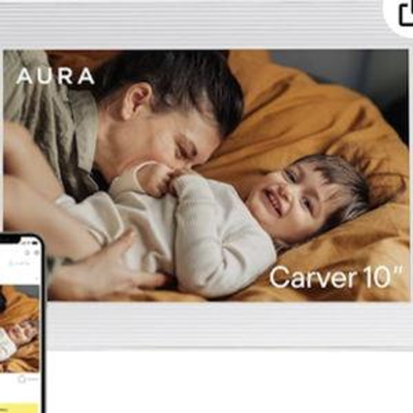 Aura Digital Picture Frame - 10.1" HD Display | Wirecutter's Best Digital Frame | Text Photos Directly to Your Frame from Anywhere | Quick & Easy Setup Over WiFi - Free Aura App | No ads or fees