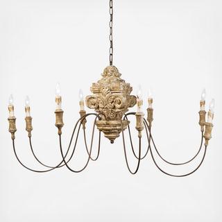 Wood Carved Chandelier