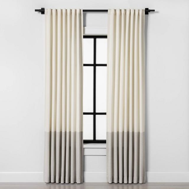 108" Colorblock Curtain Panel Sour Cream / Gray - Hearth & Hand™ with Magnolia