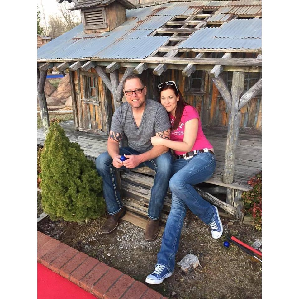 Playing some mini-golf.
