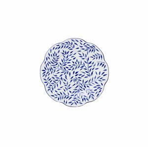 Spring Leaves in Blue Salad and Dessert Plate