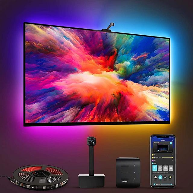 Govee WiFi TV LED Backlights with Camera, Smart RGBIC Ambient TV Light for 55-65 inch TVs PC, Works with Alexa & Google Assistant, App Control, Lights and Music Sync, Adapter Powered