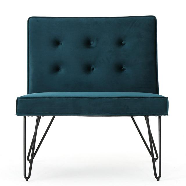 Darrow New Velvet Modern Armless Chair Teal - Christopher Knight Home