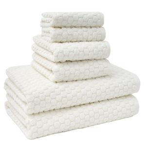 Beautiful by Drew Barrymore 6-Piece Dot Bath Towel Set, Soft 100% Cotton, Off White