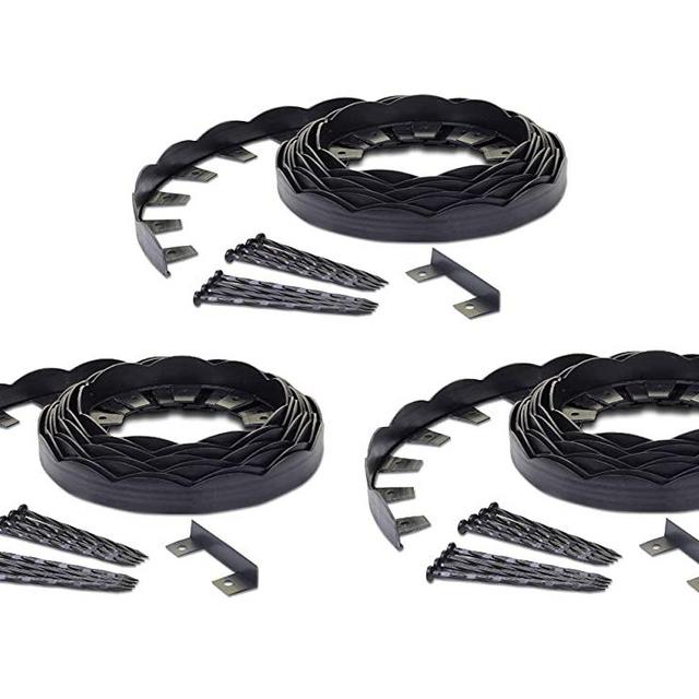 EasyFlex 3010-90C-KIT Scalloped No-Dig, 90 ft. kit Landscape Edging, Black