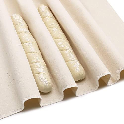 Bakers Dough Couche,24x35in 100% Pure Cotton Pastry Proofing Cloth Bakers Couche Linen for Baking Baguettes and Loafs